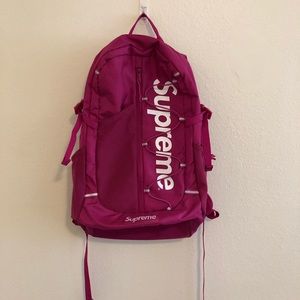 supreme magenta backpack